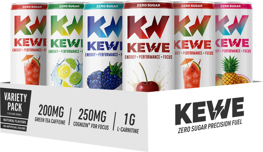 KEWE Energy Drink Variety Pack, Zero Sugar (12 or 24 Pack)